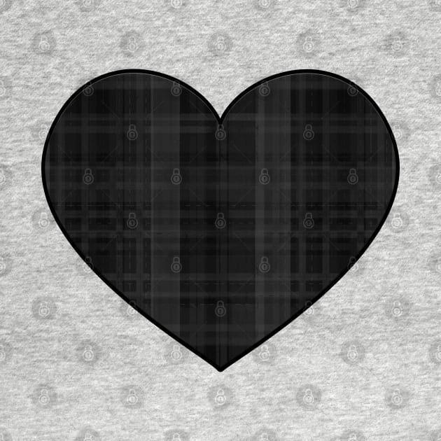 Black Plaid Heart by RoserinArt